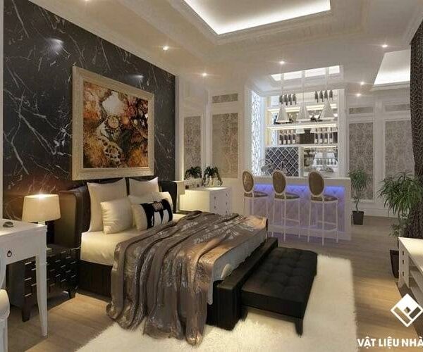 tấm pvc vân đá phòng ngủ