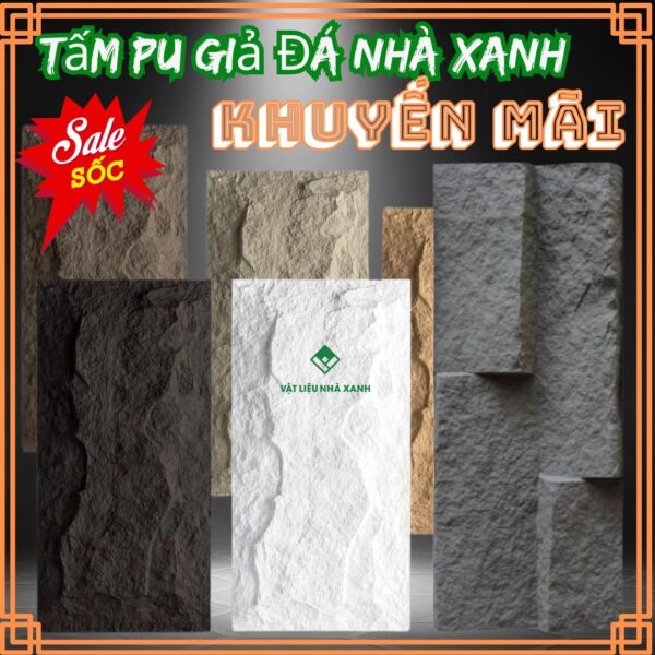 Giá Tấm PU Giả Đá Siêu Nhẹ - Tấm Ốp Tường PU Khuyến Mãi 27 gia tam PU khuyen mai