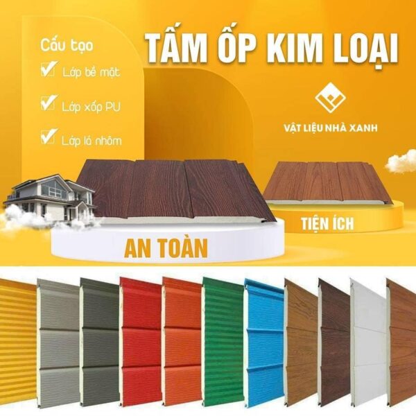 Giá Tấm Ốp Tường Kim Loại Ngoài Trời Cách Nhiệt Nhà Lắp Ghép 24 gia tam op tuong kim loai ngoai troi 20