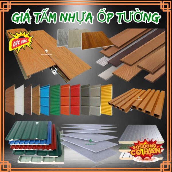 Giá Tấm Nhựa Ốp Tường Nano, PVC, Lam Sóng Giá Sỉ 23 gia tam nhua op tuong nha xanh