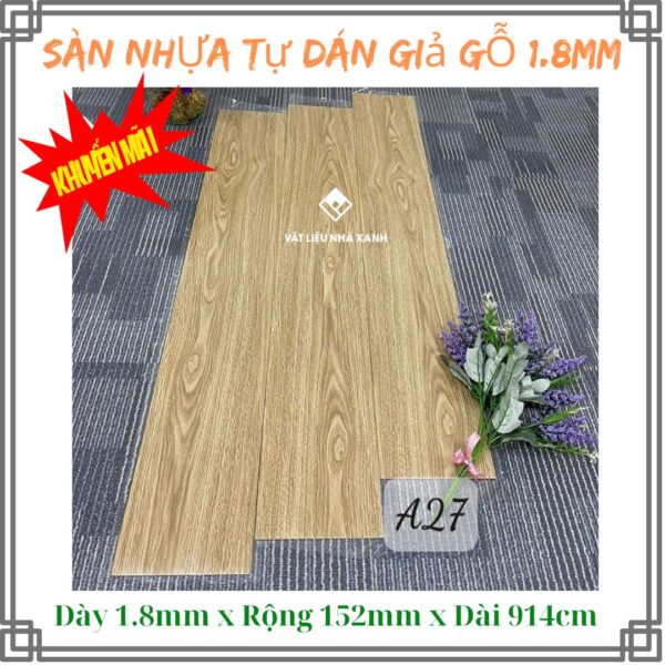 Sàn Nhựa Giả Gỗ Tự Dán Dày 1.8mm TA - Ảnh 3