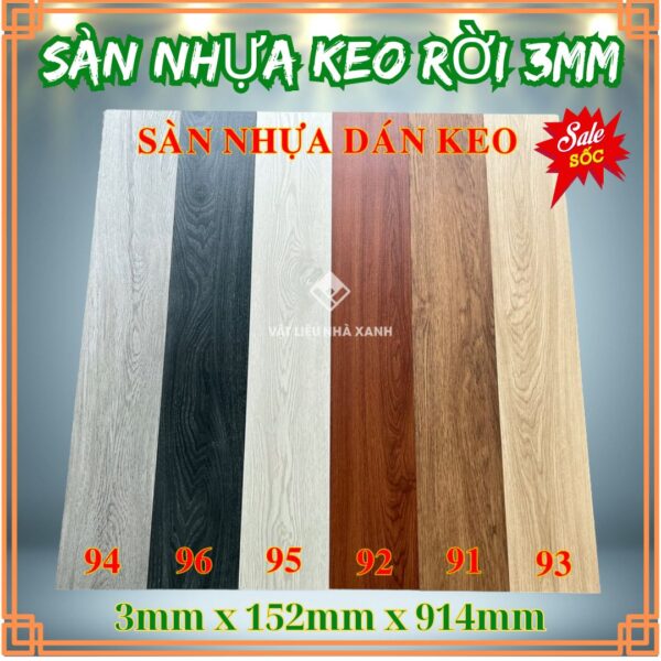 Sàn Nhựa Dán Keo Riêng Giả Gỗ 3mm TA