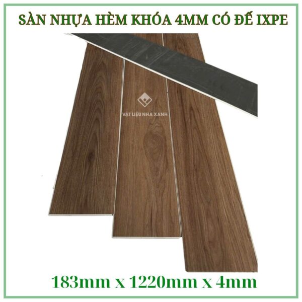 Sàn Nhựa Hèm Khóa 4mm Vân Gỗ Có Đế Lót AV
